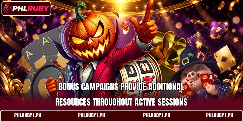 Bonus campaigns provide additional resources throughout active sessions Bonus campaigns provide additional resources throughout active sessions