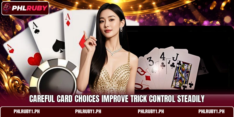 Careful card choices improve trick control steadily Careful card choices improve trick control steadily