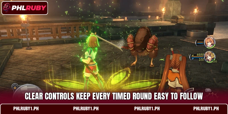 Clear controls keep every timed round easy to follow