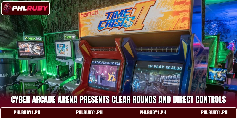 Cyber Arcade Arena presents clear rounds and direct controls