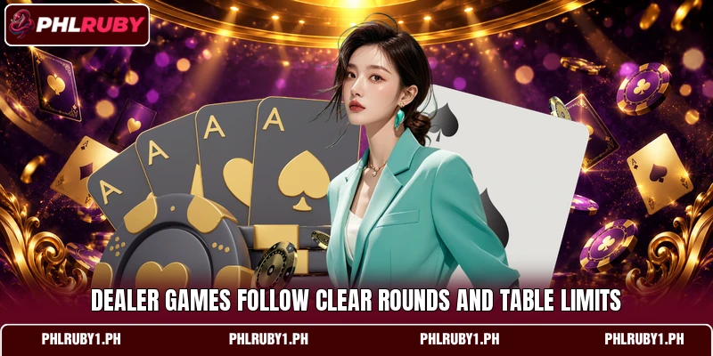 Dealer games follow clear rounds and table limits Dealer games follow clear rounds and table limits