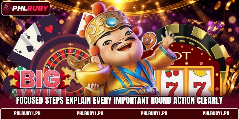 Focused steps explain every important round action clearly Focused steps explain every important round action clearly