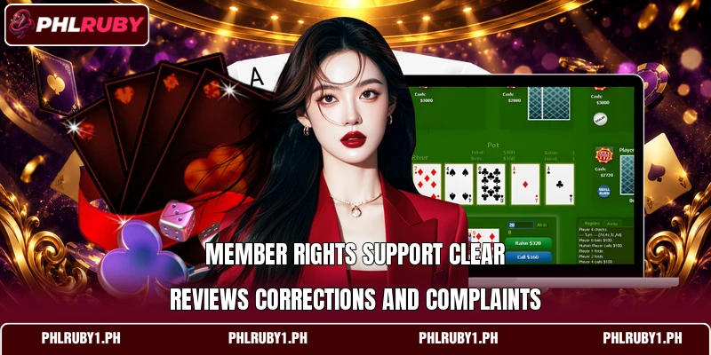 Member rights support clear reviews corrections and complaints Member rights support clear reviews corrections and complaints