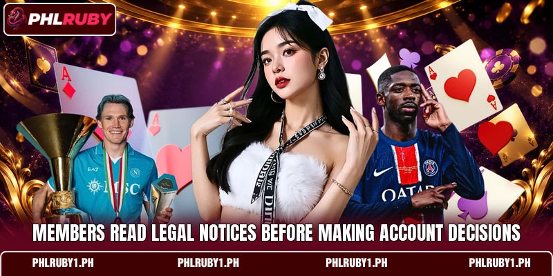 Members read legal notices before making account decisions Members read legal notices before making account decisions