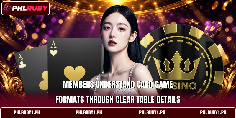 Members understand card game formats through clear table details Members understand card game formats through clear table details