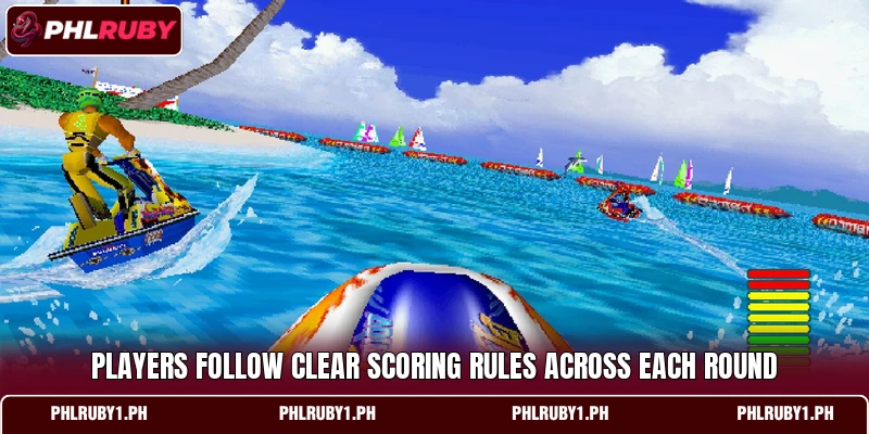Players follow clear scoring rules across each round Players follow clear scoring rules across each round