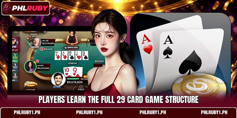 Players learn the full 29 Card Game structure Players learn the full 29 Card Game structure