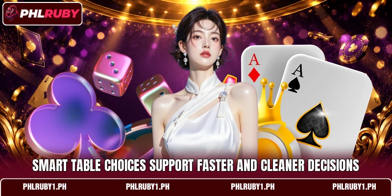 Smart table choices support faster and cleaner decisions