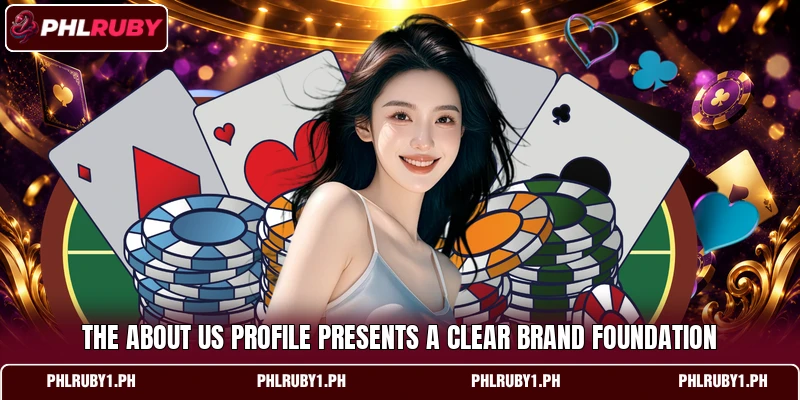 The about us profile presents a clear brand foundation