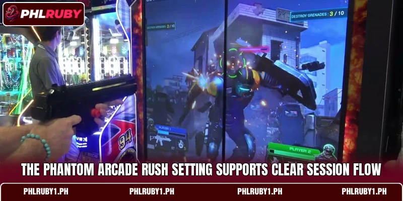 The Phantom Arcade Rush setting supports clear session flow The Phantom Arcade Rush setting supports clear session flow